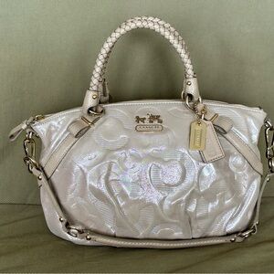 COACH Madison embossed leather Sophia satchel